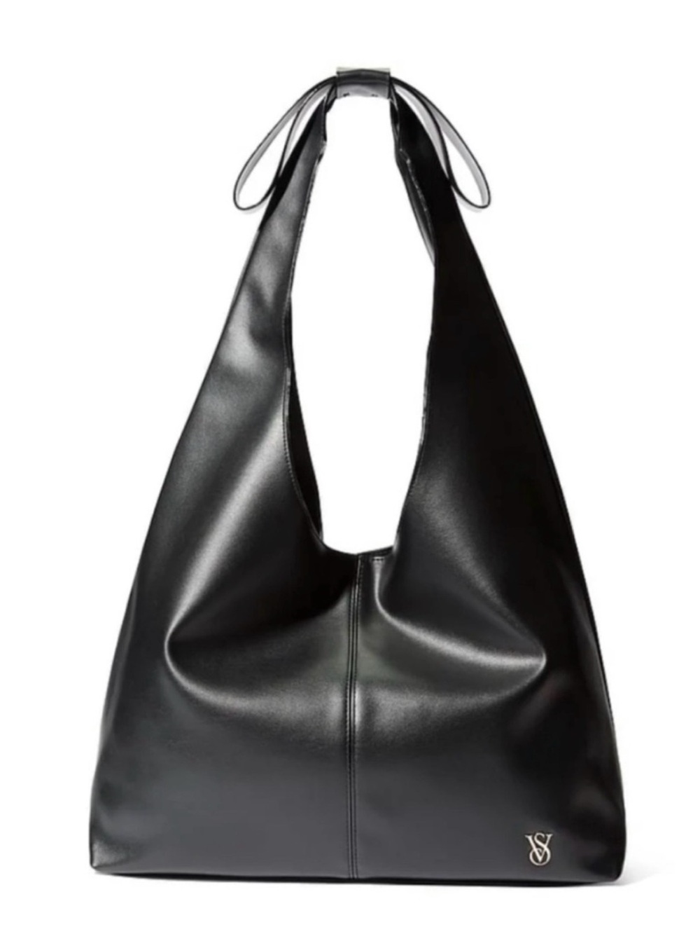 Victoria's Secret Black Faux-Leather Tote NWT